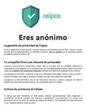 Poster garantia de privacidad celpax para empleados