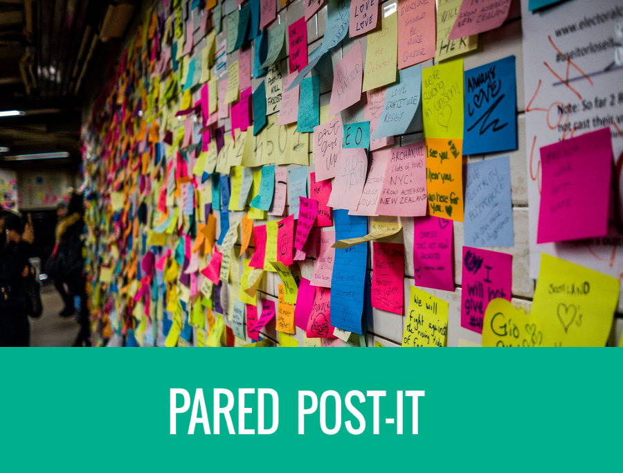 Motivación en el trabajo: Pared de post-it
